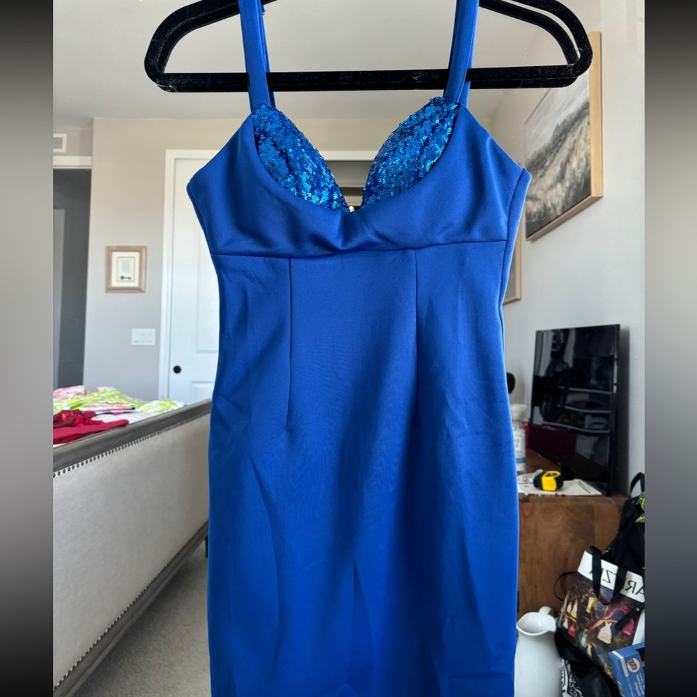 hello molly blue mini dress
